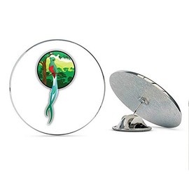 Quetzal Jungle Bird Round Metal 0.75" Lapel Pin Hat Shirt Pin Tie Tack Pinback
