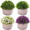 4 Macetas de Plantas Artificiales Decorativas Hogar,Pequeños Arbustos Artificiales de