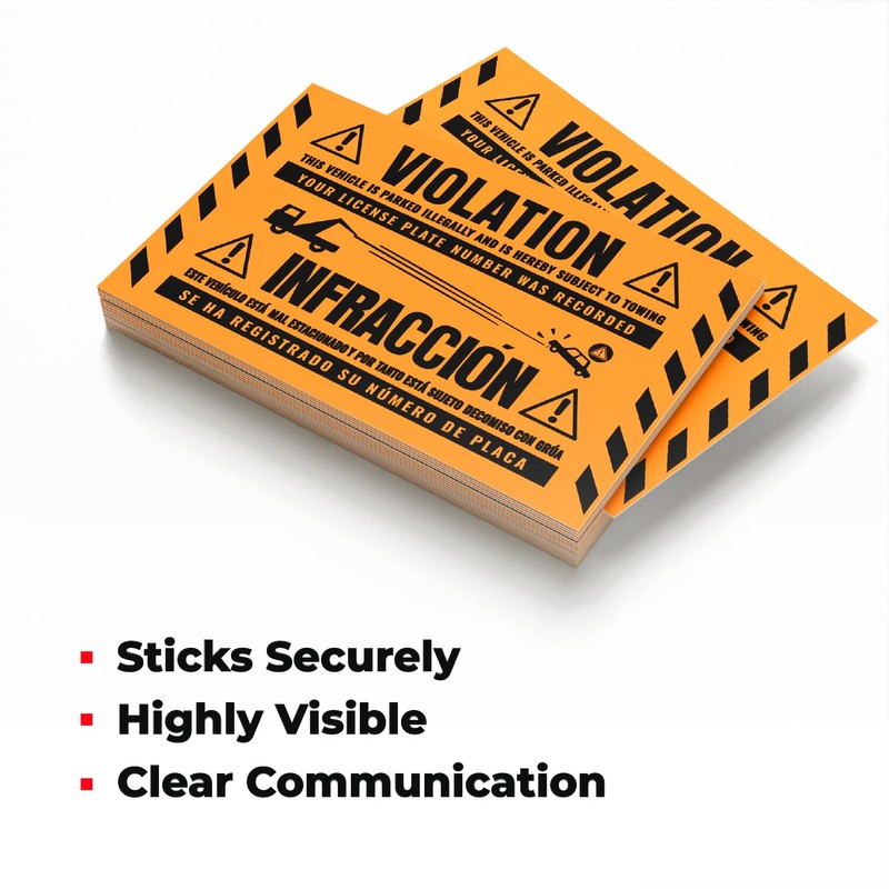 100 MESS Parking Violation Stickers Hard to Remove - No