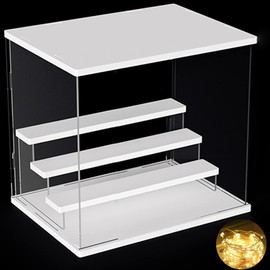 DuvinDD Acrylic Display Case Figure Display Case for Collectibles Clear Action Figure Stand Shelves Countertop Acrylic Organizer Showcase Dustproof Protection Home Storage Box (12.5x10x12 inch)