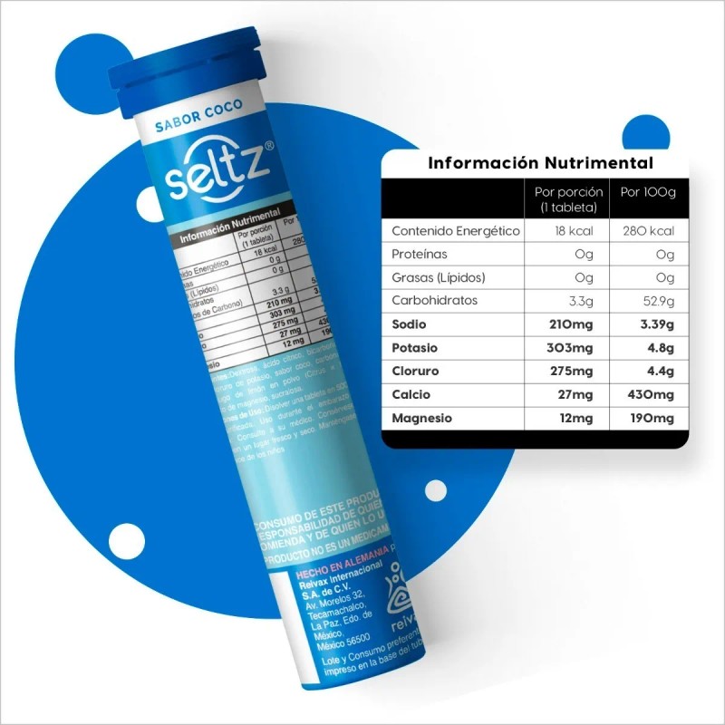 Electrolitos Coco Seltz 3 Pack Tabletas Efervescentes