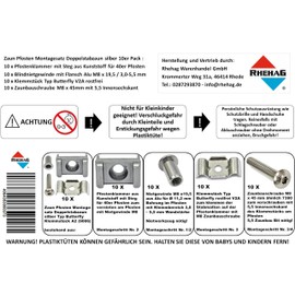 Fence Post Assembly Kit Double Rod Fence Silver 9006 Type Butterfly Clamp Piece V2A (Silver) Pack of 10