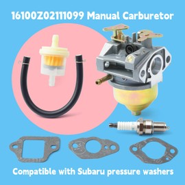 GLOXTED Manual Choke Carburetor Compatible with Subaru Robin EA190V EA190VS5030 EA190V50061 EA190V50010 EA190V50031 EA190V50030 EA190V50011 Pressure Washer Parts Replace 16100Z02111099 16100Z02081099