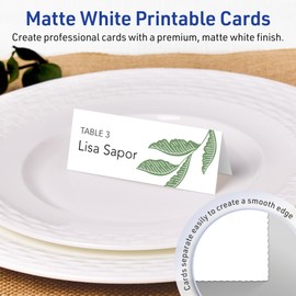 Avery Printable Rectangle Place Cards with Sure Feed Technology, 1-7/16" x 3.75", Matte White Cardstock, Print-to-the-Edge, Laser/Inkjet, 300 Total, Great for Place Settings, Seating Cards, and More