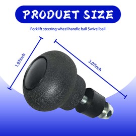 Zeathery Steering Wheel Knob Spinner, Labor-saving Non-slip Easy Grip Spiral Design for Forklift Steering, Repair and Replacement Accessory, Universal Fit for Most Cars (Black)