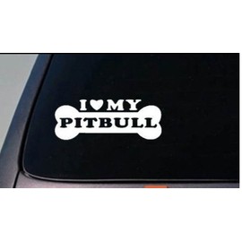 EZ-STIK I Love My Pit Bull Sticker Decal Pitbull Laptop Sticker Decal Window Apbt 6" B165