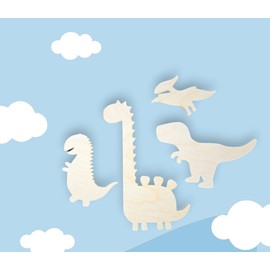 Wooden Dinosaur Wall Decoration, Children's Room Wall Decoration, Dino Decoration Set, Children's Room, Handmade, Toy, Children's Room Decoration, Moon, Stars, Clouds, Environmentally Friendly,