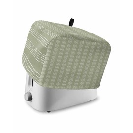 Toaster Cover 2 Slice Sage Green Boho Toaster Oven Cover with Pockets Bohemian Style Stripe Bakeware Protector Small Kitchen Appliance Dust Covers and Fingerprint Protection Decor