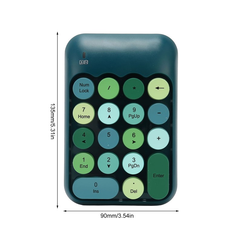 2.4GHz Wireless Numeric Keypad 18 Keys Retro Color Round Keycaps