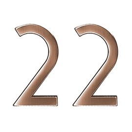 Diggoo 2 Pack Mailbox Numbers 2, 2.76 Inch High, Door Address Numbers Stickers for Apartment, House, Room, Office, Cars, Trucks, Bronze Plating Process Number Sign