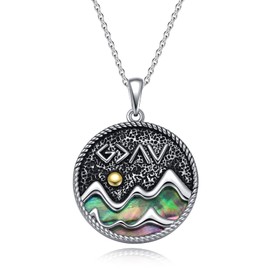 ANGSAU Highs and Lows Necklace S925 Sterling Silver Mountain Necklace God is Greater than the Highs and Lows Christian Jewelry Gifts for Women Men
