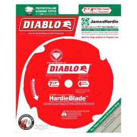 Diablo D0704DH 7-1/4” x 4 Tooth Fiber Cement PCD Tipped Hardie Blade