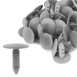 X AUTOHAUX 40 x Plastic Stud Rivets Shape Clips 8 mm Hole Diameter Grey for Car