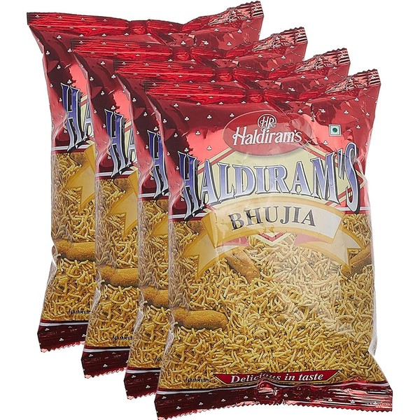 Haldiram’s Savory Snacks – Easy to Carry Anywhere – Crispy, Crunchy & Spicy – Delicious Indian Namkeen Snacks – Made With Authentic Taste – Enjoy At Tea Time (Bhujia, Pack of 4)