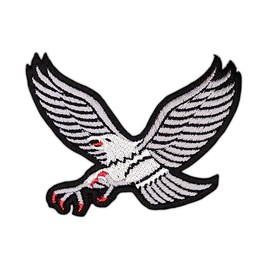 Eagle Grey Bird Sew-On / Iron-On Patch Biker Patch Size 8.1 x 6.2 cm