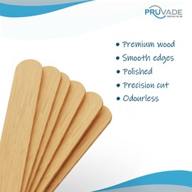 Pruvade 5.5 Inch Tongue Depressors - 5000 Non-Sterile Wood Tongue Depressor Sticks with Smooth Edges - Durable Wooden Sticks for Crafts, Waxing - Odorless, Tasteless Popsicle Stick | 10 Packs of 500