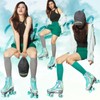 JajaHoho Roller Skates for Women, Holographic High Top Faux Leather