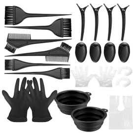 Haarfärbepinsel Set, 10 Stk Haare Färben Zubehör, Haar Färben Färbung Tool, mit Bürstenkamm, Färbebürste, Haartönungsschale Haarfärbeschürze Haarnadeln, Handschuhe, für Salon DIY Haarfärbe Kit
