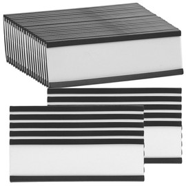 TOYMYTOY Magnetic Labels Magnetic Label Holder Magnetic Data Card Holder Protective Film with Paper Insert Metal Shelf Whiteboard 76x25mm 30pcs