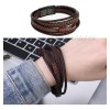 Leawede pulseras hombres De Cuero Con Hebilla Trenzada,Regalos Para Hombre