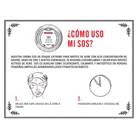 Crema para ACNÉ SOS ideal para brotes de acné, 100% de ingredientes naturales, sin químicos con concentración de azufre, óxido de zinc, lemongrass, tea tree y aceites esenciales. 20g. No es un medicamento.