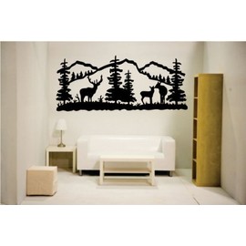 Newclew Elk Deer Nature Mountain Hunting Removable Vinyl Wall Quote Decal Home Décor (15x35)