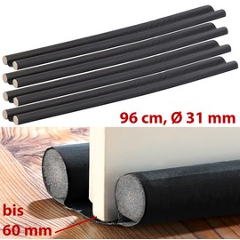 infactory Door Windstopper: Set of 4 Draught Stoppers for Doors up to 60 mm Thick, Black (Door Seal, Draft Air Door Seal, Insulating Tape)