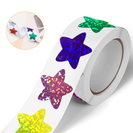 Sparkly Foil Small Star Stickers 500Pcs Multicolor Star Stickers 1" Diameter for Kids Reward, Arts and Crafts and Homeschool Teacher Supplies Planner and School Classroom (Multicolor 500pcs)