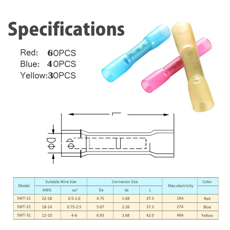 CESFONJER Heat Shrink Wire Connectors | Crimp Connectors | Waterproof