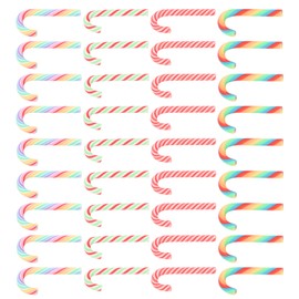 TENDYCOCO 40Pcs Christmas Candy Cane Resin Flatback Embellishments Ornaments Jewery Making Christmas Cabochons Charms