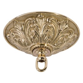 B&P Lamp® Heavy, Antique Style Polished Brass Canopy Kit, 5 1/2" Dia., Polished & Lacquered