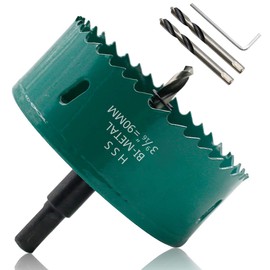 Qjaiune 90mm/3.5" Hole Saw BI-Metal Heavy Duty Hole Cutter for Making Cornhole Boards, Wood, Plastic, Drywall and Metal Sheet