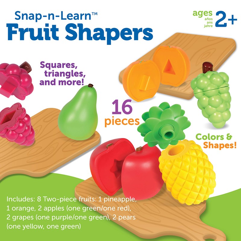 Learning Resources Snap-n-Learn Geometry Fruit Fine Motor Skills Toy for