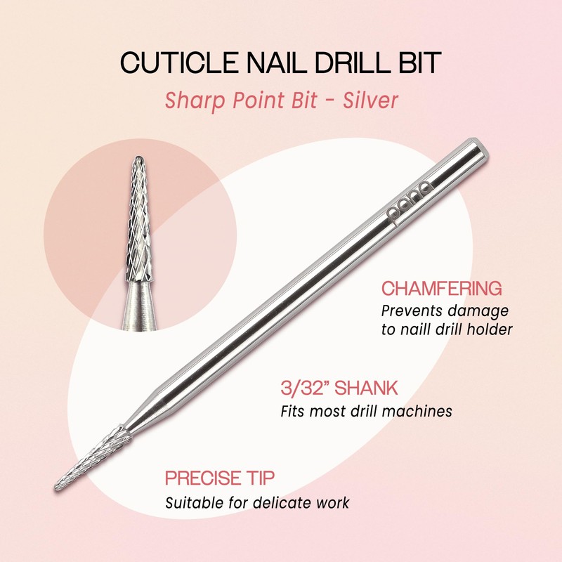 PANA 3/32" Carbide Cuticle Nail Drill Bit for Cuticle Cleaning,