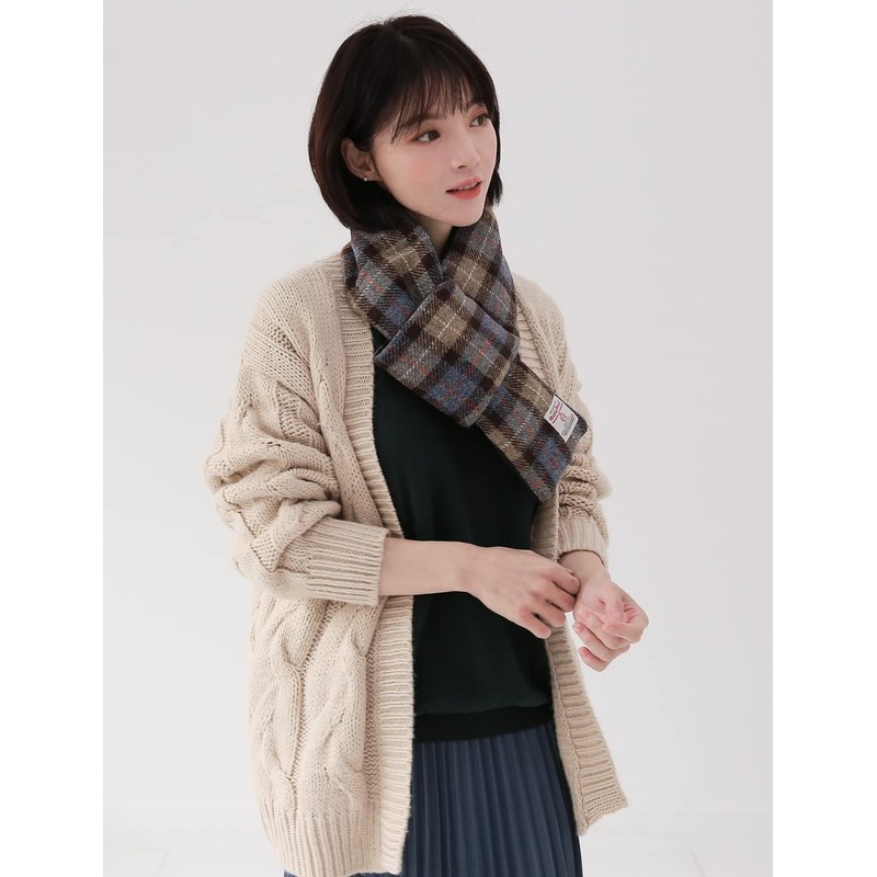 Sleeping Sheep Harris Tweed Short Scarf, Padded, Unisex, Easy to