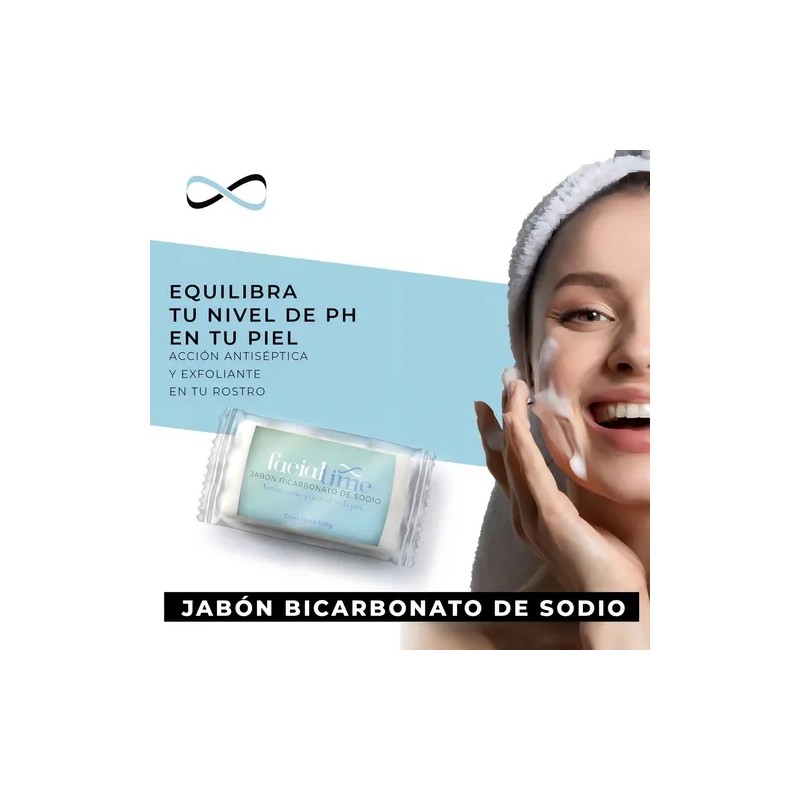 Barra Jabón Bicarbonato 100g Facial Time Limpieza Intensa