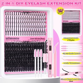 wiwoseo Spike Cluster Lashes Individual Eyelashes Cluster Eyelashes Individual Lashes Kit 100D Manga Lash Clusters DIY Lash Extensions Fairy Eyelash Clusters Eyelashes Individuals Kit (12-20MM)