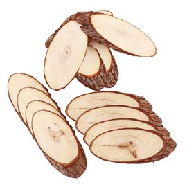 Wooden discs oval name plate for labelling, wedding, parties, table decoration, 12 slices