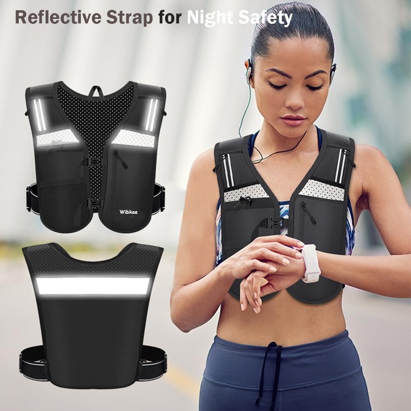 Running Vest for Men Women, Adjustable Hydration Vest with 500ml