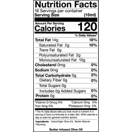 In Love Gourmet Butter Natural Flavor Infused Gourmet Olive Oil, Awesome Buttery Flavored oil - 8.5 oz