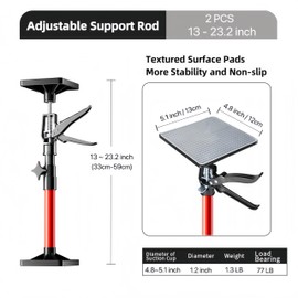 Cabinet Jacks for Installing Cabinets, 13" to 23.2" Third Hand Tools Adjustable Support Pole with 154lbs Capacity Ideal for Cabinet Jack, Cargo Bars, Drywalls & Cabinet Installations 2 Pack