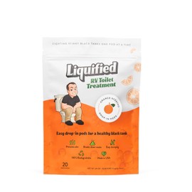 Liquified RV Toilet Treatment Drop-Ins - Prevents Tank Odors - Breaks Down Waste and Tissue - Septic Tank Safe - Matts RV Reviews - Orange Scent - 20 Treatments (20 1oz pods)