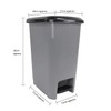 JVL Slim Plastic Lidded Foot Pedal Waste Bin, 10L, Grey