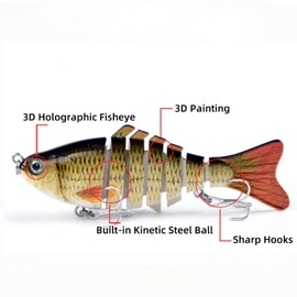 Bionic Swimming Bait, 10cm(3.9in) Fishing Lures, Bionic Fishing Lures That Swim by Itself (5pcs (ABCDE))