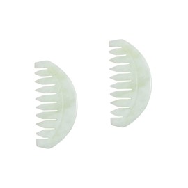 Beaupretty 2 pcs Massage Comb guasha Comb Body gua sha Tool Massager for Head Caring Hair Comb Head Scratcher Guasha Scraping gua sha Stone Jade Skin Care White Scraping Stone Bride