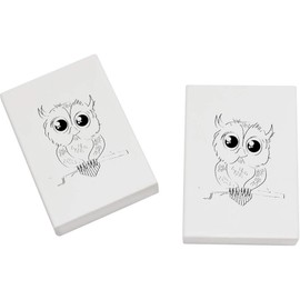 2 x 45mm 'Cute Owl' Erasers/Rubbers (ER00010654)