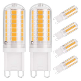 DiCUNO G9 LED Bulb, 4W (40W Halogen Equivalent), Warm White 3000K, Bi Pin Ceramic Base 430LM 120V, Non-Dimmable for Chandelier Pendant Ceiling Lighting, 6-Pack