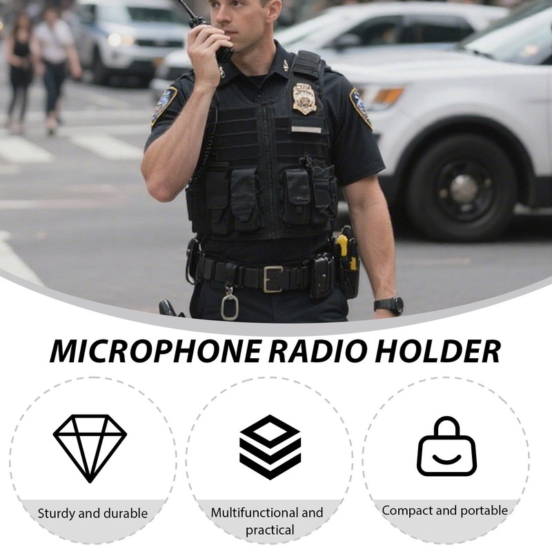 5 Pcs Mic Clips for Law Enforcement, Radio Mic Holders