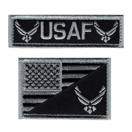USA Flag Air Force USAF Subdued Hook Fastener Patch (Bundle MA1-MT2)