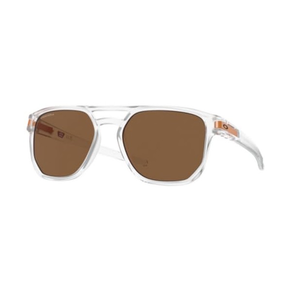 Oakley Men's OO9436 Latch Beta Square Sunglasses, Matte Clear/Prizm Bronze,